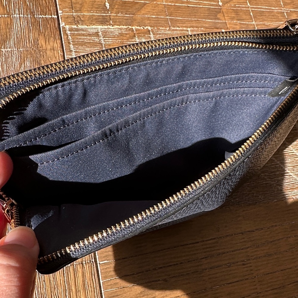 Coach Blue Wristlet with Gold Detail - Picture 9 of 12
